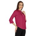 thumbnail image 2 of Inkmeso Stylish Mandarin Collar Top For Women Casual Solid Relaxed-Fit Zipper Front Tunic, 2 of 7