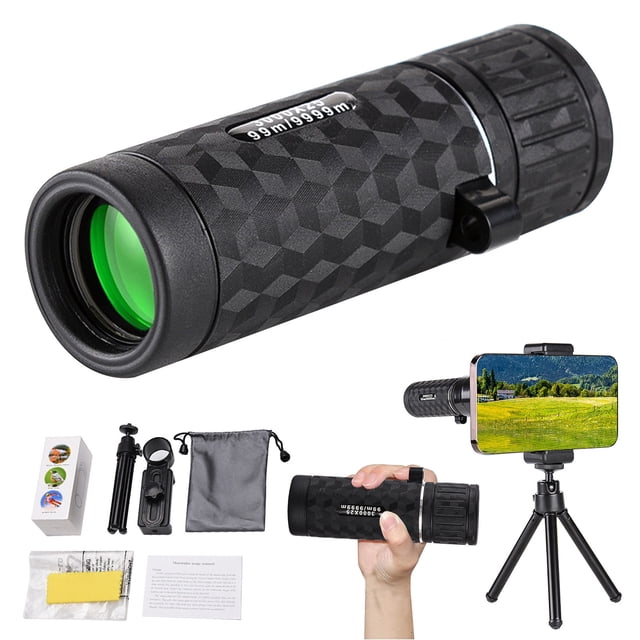 TopLLC Single Tube Telescope High-definition High Magnification Low Light Night Vision Adjustable Mobile Phone Photography 2-purpose Mini Outdoor Portable Single Telescope