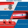 thumbnail image 3 of Yiwa Portable 4 Drawer Tool Chest, Heavy Duty Rolling Storage Cabinet Toolbox with Lock and Drawer Liners, 3 of 8