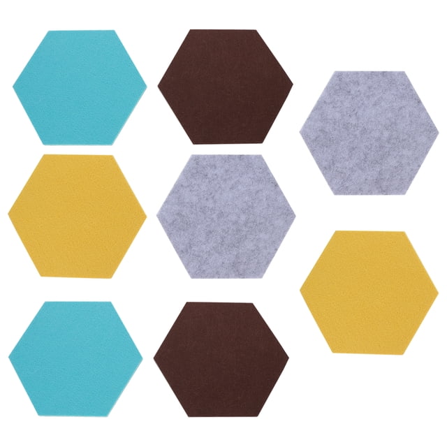 8 Pcs Panneau de Carreaux Hexagonaux en Feutre Panneau Mural Auto-Adhésif