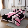 thumbnail image 2 of Erosebridal Abstract Graffiti Stripes Bedspread Queen Size Pink White Microfiber, 2 of 6