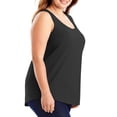 thumbnail image 3 of QUINDOS Débardeurs pour Femmes Grande Taille Été Noir Exercice Mode Grande Taille Uni Col Rond Ample Sans Manches T-shirt Chandail Camisoles pour Femmes, 3 of 6