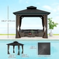 thumbnail image 3 of Outsunny Gazebo Extérieur 3 m x 3 m à Toit Rigide en Aluminium, Brun Foncé, 3 of 10