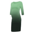 thumbnail image 2 of Tranfacy Women's Solid Color Ribbed Maternity Dress Long Sleeve V Neck Maxi Bodycon Dress Great for Maternity Outfit, 2 of 4
