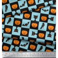 thumbnail image 2 of Soimoi Poly Georgette Fabric Pumpkin,Cat & Bat Halloween Print Fabric by Yard 42 Inch Wide, 2 of 3