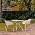 thumbnail image 2 of Compamia Sky Ensemble de Salle à Manger Table Carrée de 31 Pouces avec 2 Chaises à Accoudoirs Blanc, 2 of 4