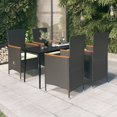 thumbnail image 1 of vidaXL 5 Piece Garden Dining Set with Cushions Black, 1 of 5