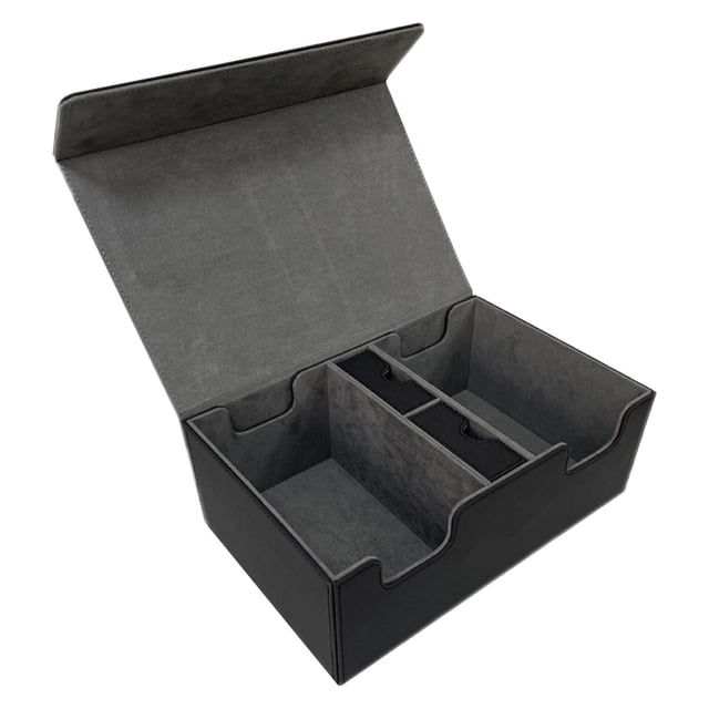 lionlar Card Storage Box Compartments Multiple Uses Black Grey