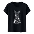 thumbnail image 4 of Tauxra Hauts d'Été à Manches Courtes pour Femmes, T-Shirts à Col Rond pour Femmes, Blouse T-Shirt Décontractée à Imprimé de Pâques, 4 of 5