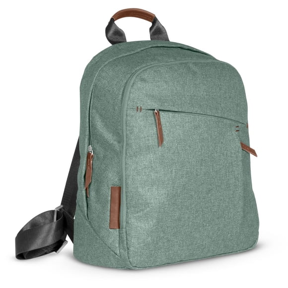 UPPAbaby Changing Backpack / Multiple Storage Compartments / Stroller Strap Attachment / Bottle Insulator and Changing Pad Included / Emmett/Gwen (Green M?lange / Saddle Leather)