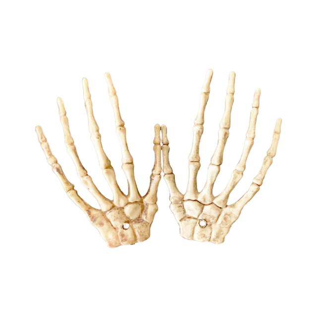 Pair Of Plastic Skeleton Hands Halloween Decoration Prop For Cosplay Party Prank 6 X 4 Inches Style C white