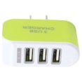 thumbnail image 2 of Universal Candy Color 3 USB Multi-Port Wall Charger power adapter; USB US Plug Wall Adapter Cube Block AC 110-220V 5V, 2 of 4