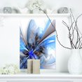 Designart Symmetrical Large Blue Fractal Flower Canvas Wall Art ...
