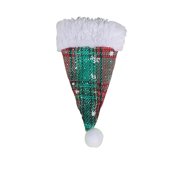 Christmas Decorations 6pc Christmas Sequin Knife and Fork Set Mini Christmas Hat Knife and Fork Decoration Desktop Christmas Ornaments Tree