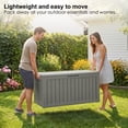 thumbnail image 4 of Coffre de Terrasse Extérieur de 80 Gal, Banc de Rangement pour Patio avec Couvercle Verrouillable et Poignées Latérales pour Mobilier de Patio Extérieur, Brun, 4 of 8