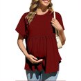 thumbnail image 1 of Liquidation d'Économies d'Été! Tunique à Manches Courtes à Col Rond pour Femmes Enceintes, Blouse Décontractée de Printemps Été, Chemise de Maternité Confortable et Tendance pour le Quotidien Liquidation Ventes Aujourd'hui Aubaines Prime, 1 of 8