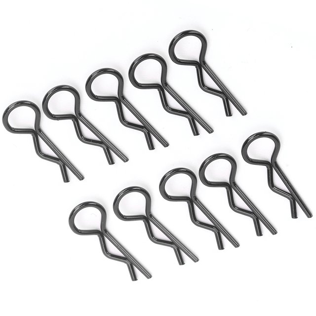 Ymiko RC Shell Clips Broches, Clips de Carrosserie RC, 10pcs 8.3MM RC Car Shell Clip Rshape Metal Body Clips Broches pour 1/5 1/6 1/8 1/10 RC Car