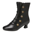 thumbnail image 1 of Kcodviy Bottes en Cuir Mi-Mollet pour Femmes Automne et Hiver 6 Mollet Bottes pour Femmes Bottes pour Femmes Bottes d'Hiver pour Femmes Bottes Largeur Grand pour Femmes avec Talon Bottes pour Femmes, 1 of 5