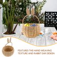 thumbnail image 4 of SHISUYAN Woven Basket with Handle Rabbit Ear Flower Arrangement Basket Woven Flower Basket, 4 of 8