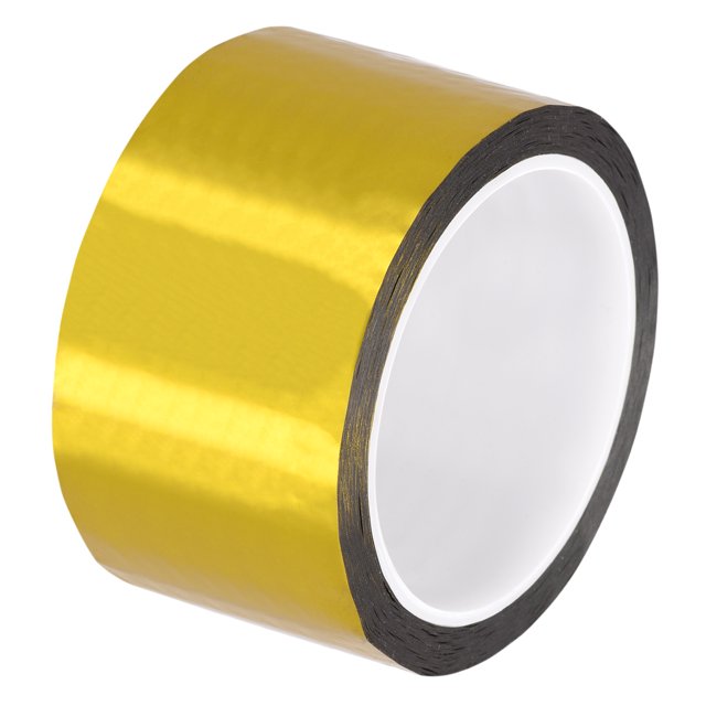 Unique Bargains Gold Tone Metalized Tape 2 Inch x 55 Yards Decor Tape for DIY