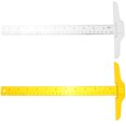 thumbnail image 1 of KAKOWELY 2 Pcs Règles en Forme de T Règle Double Échelle Règle de Mesure en Plastique Outil de Mesure,12.99"X5.91"X0.2", 1 of 5