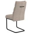 thumbnail image 3 of Moderne Tissu et Métal Chaise, Jeu de 2 - Beige et Noir, 3 of 8