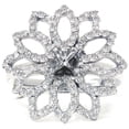 thumbnail image 1 of 3/4ct Diamond Flower Ring Setting 14K White Gold Engagement Semi Mount, 1 of 3