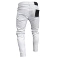 thumbnail image 5 of Men Stretchy Ripped Skinny Biker Jeans Destroyed Hole Taped Slim Fit Denim Pants, 5 of 5