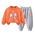 thumbnail image 2 of Pisexur Ensemble 2 Pcs pour Bébé Filles Garçons Automne Hiver Mode Décontractée Polaire Manches Longues Col Rond Chandails en Molleton et Pantalons Vêtements de Détente Imprimé Mignon Ensemble de Survêtement pour Enfants 3-8 Ans, 2 of 4