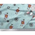 thumbnail image 2 of Soimoi Green Velvet Fabric Cartoon Machine & Gear Parts Hardware Print Fabric by Yard 58 Inch Wide, 2 of 3