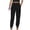 Black, variant on RKSTN Womens Pants Woman Color Cotton And Linen Drawstring Elastic Waist Long Straight Pants Soft Loose Straight Leg Hiking Pants