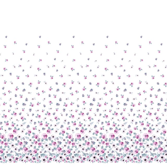 Soimoi Crepe Silk Fabric Leaves & Anemone Flower Panel Print Fabric by Yard 42 Inch Wide