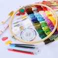 thumbnail image 3 of Cross Stitch Kits for Beginners, 154-Piece Embroidery Kit with Friendship Bracelet String Kit, Bamboo Hoops, Aida Cloth & Comprehensive Embroidery Tools for DIY Crafts, 3 of 8