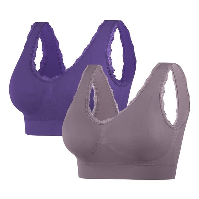 Soki 2pc Sports Bra for Women Padded Seamless Medium Impact Yoga Running Bras