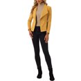 thumbnail image 2 of INSPIRE CHIC Cardigan Ouvert à Manches Longues en Faux Suède avec Col Drapé pour Femmes m Moutarde, 2 of 6