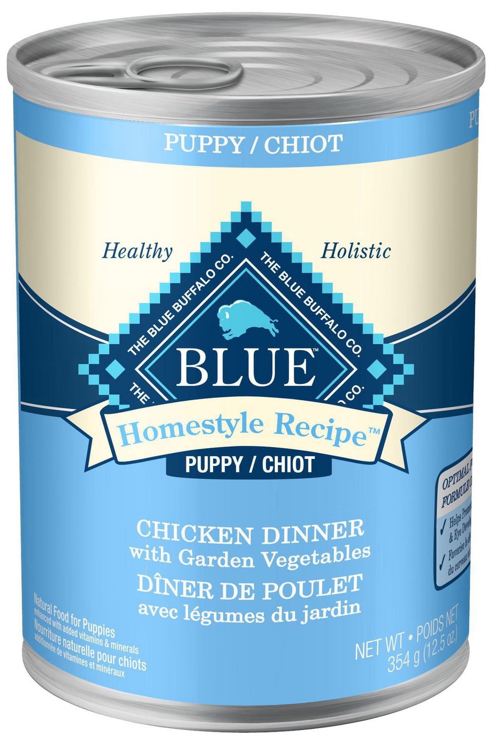 Blue Buffalo Homestyle Recipe Repas au poulet pour chiots, nourriture humide, boîte de 354 ml (12,5 oz)
