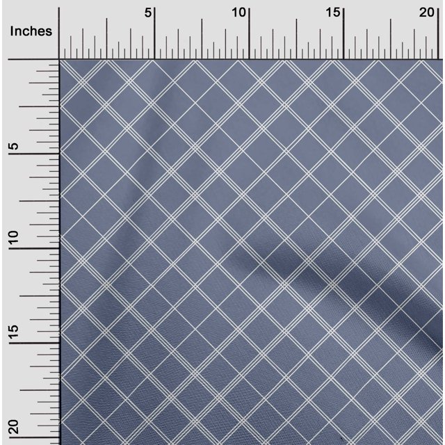 oneOone Organic Cotton Poplin Twill Fabric Check & Geometric Print Fabric BTY 42 Inch Wide