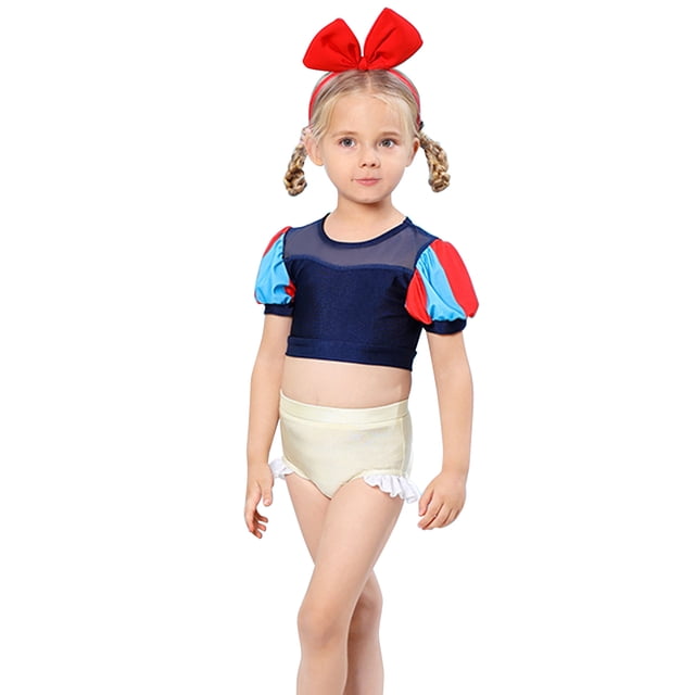 Maillot de Bain d'Été Deux Pièces pour Petite Fille, Bikini de Jeu de Rôle, Tankini pour Tout-Petit, Rouge, 3 à 10 Ans