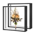 thumbnail image 1 of 2-Pack Dried Flower Frame, 10 x 10 Inch Double Acrylic Wooden Dried Flower Photo Floating Frame [Black], 1 of 7