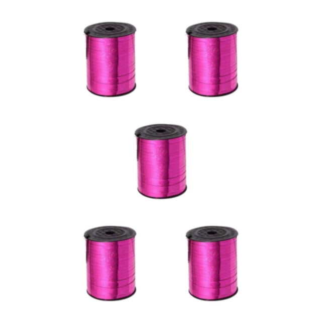 Youkk Plastic Ribbon Sparkling And multifunctional For Wedding And Party Decorations Sturdy Golden Curled Ribbon rose red 5Set