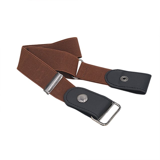 facefd Ceinture Sans Boucle Invisible Alliage Mode Durable Commodité Élastique Unisexe Homme Multicolore Accessoire DIY Jeans Bande Imprimé Blanc