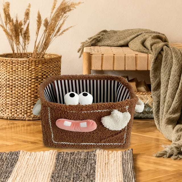 Panier à Linge en Tissu Tissé Rangement Polyvalent pour l'Organisation de la Maison avec Poignées