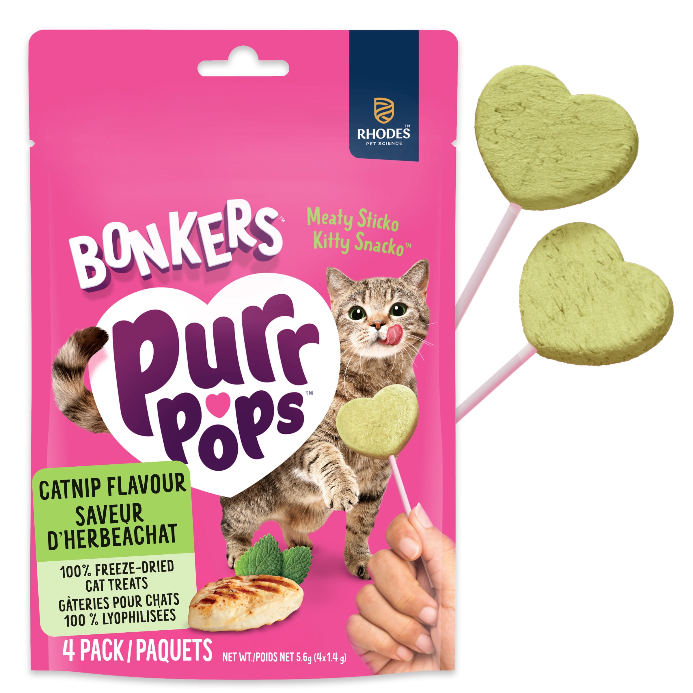 BONKERS Purrpops Freeze-Dried Catnip Lollipop Treats for Cats