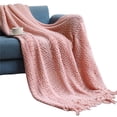 thumbnail image 1 of Matoen12 Throw Blanket Textured Solid Soft Sofa Couch Decorative Knitted Blanket, 50x59.8 Inch, 1 of 6