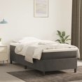 thumbnail image 1 of vidaXL Cadre de Lit Gris Foncé 100x203 cm Simple TG Velours, 1 of 5
