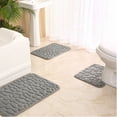 thumbnail image 1 of Meitianfacai Bathroom Rug Set Of 3 Memory Foam Bath Mat Toilet Mat Soft Absorbent Thick Rug Non-Slip Backing Universal Machine Washable, Gray, 1 of 3