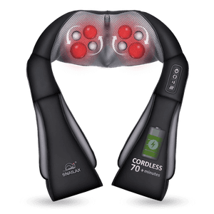 Snailax Cordless Neck Back Massager - Shiatsu Neck and Shoulder Massager with Heat