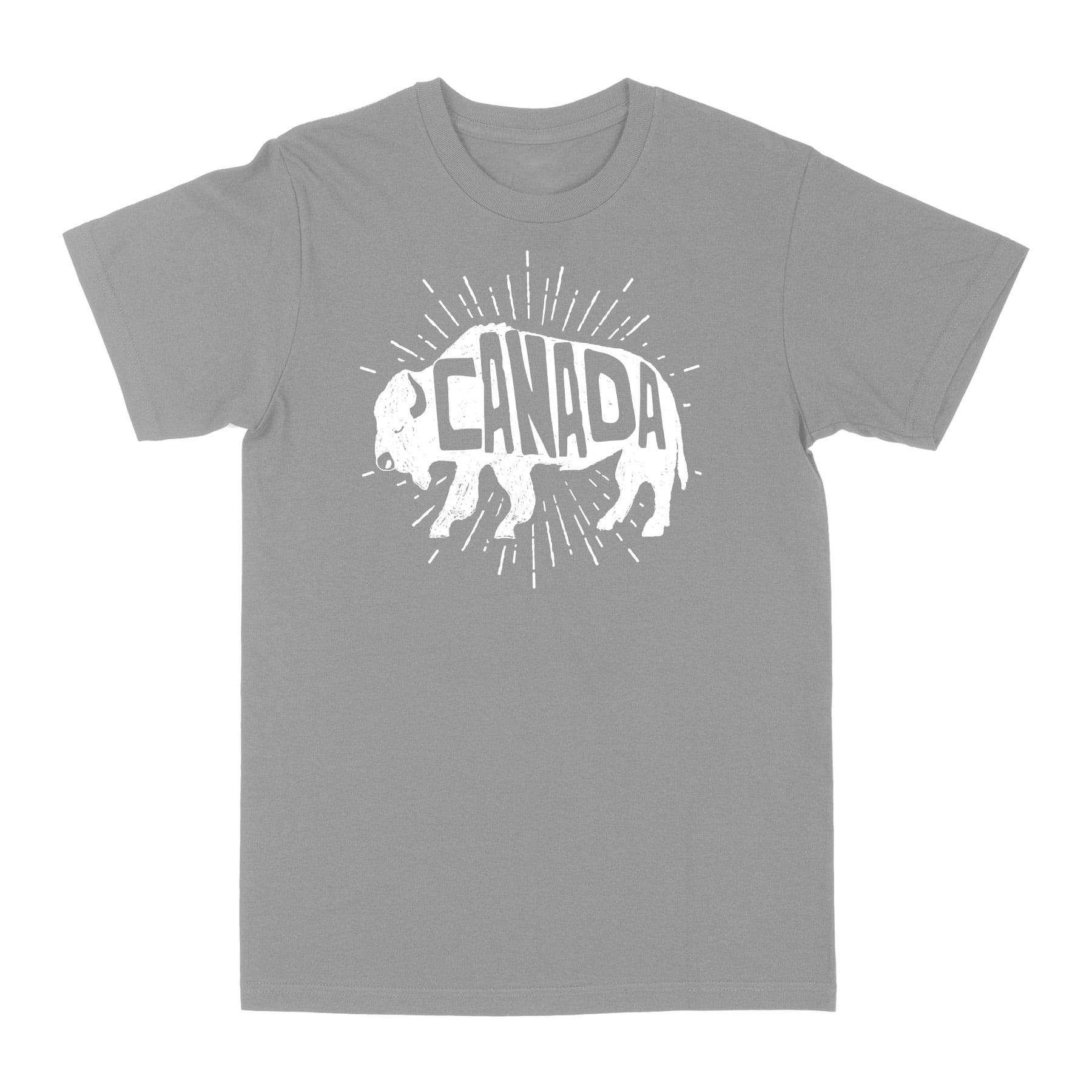 Canadiana Collection Sanglier Sport-Gris Grand T-Shirt