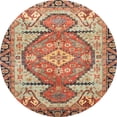 thumbnail image 1 of Ahgly Company Indoor Round Abstract Fire Brick Red Oriental Area Rugs, 8' Round, 1 of 6