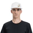 thumbnail image 4 of ZICANCN Alphabet J Pattern Baseball Caps, Trucker Hats for Men And Women, Adjustable Breathable Flat Caps, White, 4 of 6